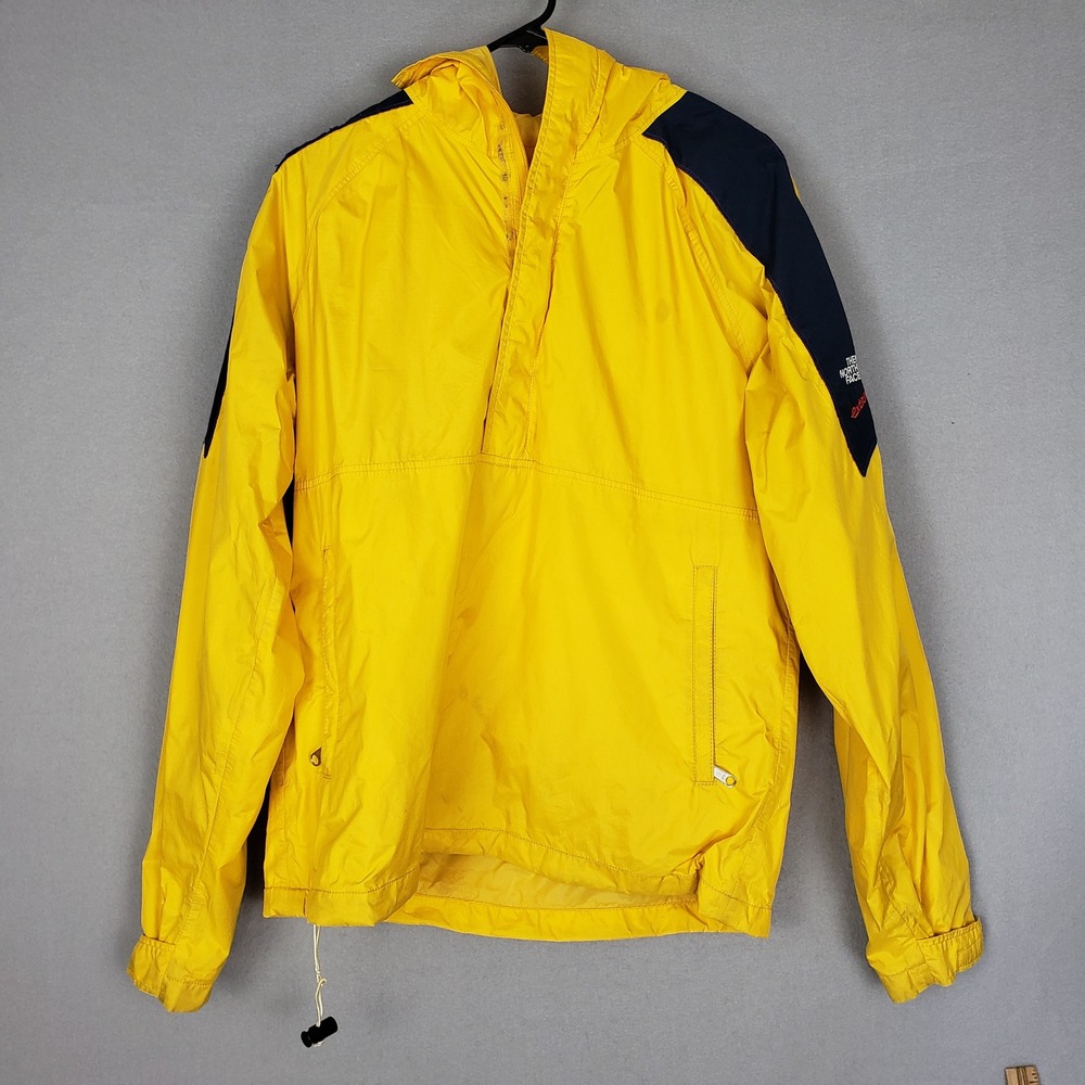 Vintage 90s North Face Extreme Goretex‎ Shell Jacket Bright Yellow Hooded Size L